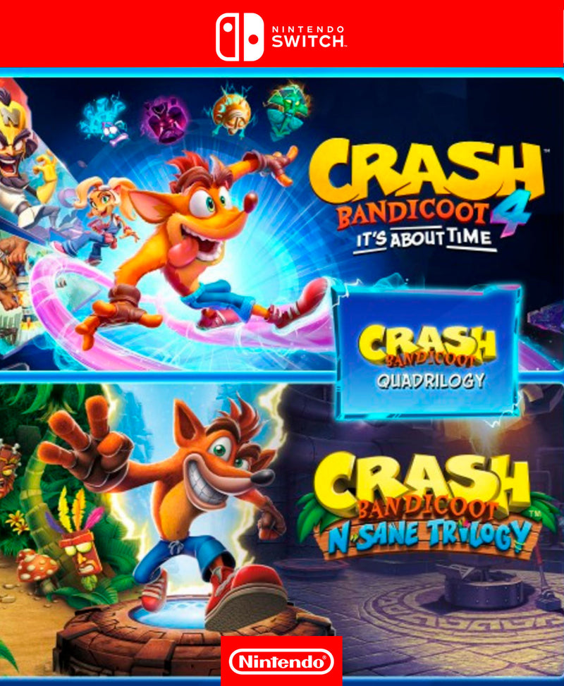 Crash Bandicoot Lote Cuatrilogía - Switch