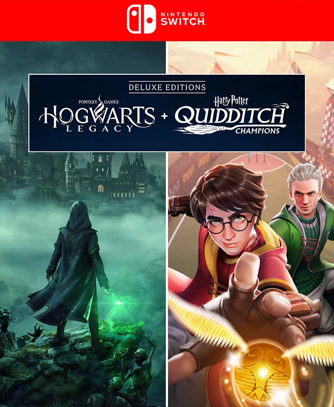 Paquete de Ediciones Deluxe de Hogwarts Legacy + Harry Potter: Quidditch Champions - Switch